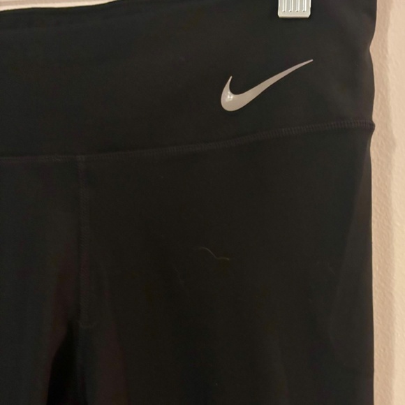 Nike Dry Fit Black Large Running Pants/tights with zipper cuff Athletic Workout - Picture 4 of 9
